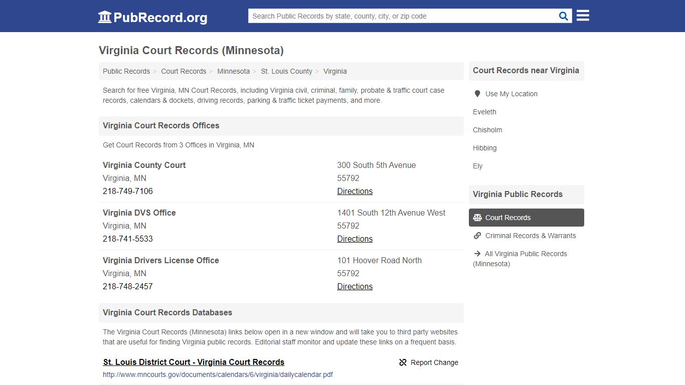 Free Virginia Court Records (Minnesota Court Records) - PubRecord.org